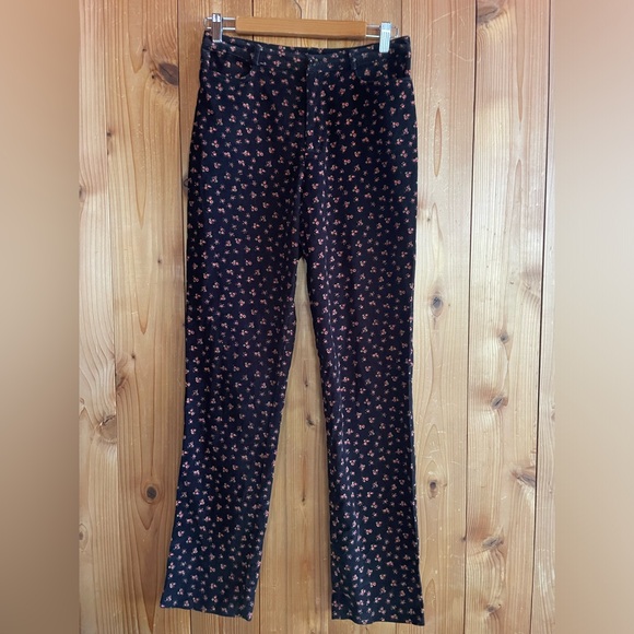 VINTAGE BETSEY JOHNSON micro corduroy floral pants